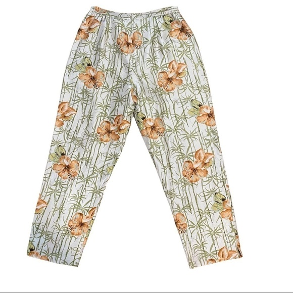 Adrianna Papell silk beaded wide leg pants 12 - Picture 1 of 7